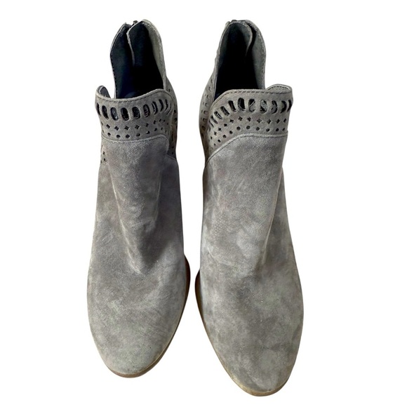 Vince Camuto Gray Suede Cutout Ankle Booties | Size 5 - Picture 2 of 6